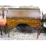 A George III Tambour Fronted Desk