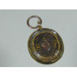 A 17thC. 18ct Gold Love Token With Faceted Rock Crystal Glass