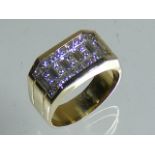 A Large 18ct Gold Gents Ring With Approx. 2.4cts White Diamonds