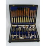 A Vintage Oak Cased Cutlery Set