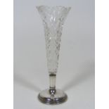 A Silver Based Cut Glass Posy Holder