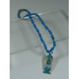 An Ethnic Turquoise Necklace Set With High Carat Gold