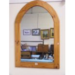 A Gothic Style Pine Framed Mirror