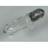 A Good French Silver Topped Antique Scent Bottle