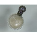 A French Antique Scent Bottle With Silver Top