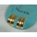 A Set Of Tiffany & Co. 18ct Gold Atlas Ear Rings Approx. 17.2g