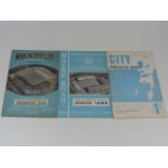 Three 1960'S Manchester City Football Programmes