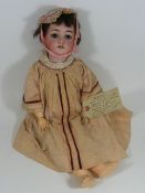 C.1910 German Bertha Doll With Original Clothes