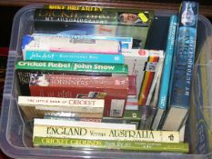A Boxed Quantity Of Cricket Books