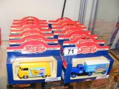 Fourteen Boxed Diecast Pepsi Cola Vehicles