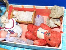 A Boxed Quantity Of Small Dolls & Bears