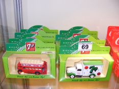Eight Boxed Diecast 7-Up Vehicles
