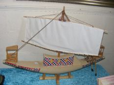 A Wooden Model Of Sail Boat