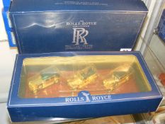 Gold Plated Boxed Rolls Royce Diecast Vehicle Set