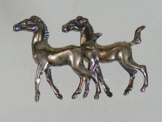 A Silver Horse Brooch