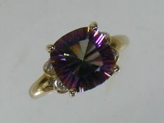 A Ladies 9ct Gold Rainbow Quartz Ring