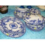 A Woods & Son Blue & White Delph Pattern Part Serv