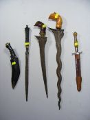 A Malayan Dagger & Other Daggers & Knives