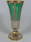 A Good Gilded Overlay Glass Bohemian Vase