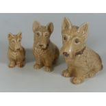 Three Graduated Sylvac Dog Figures