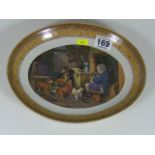 A Victorian Oval Prattware Dish With Scoll Work Bo