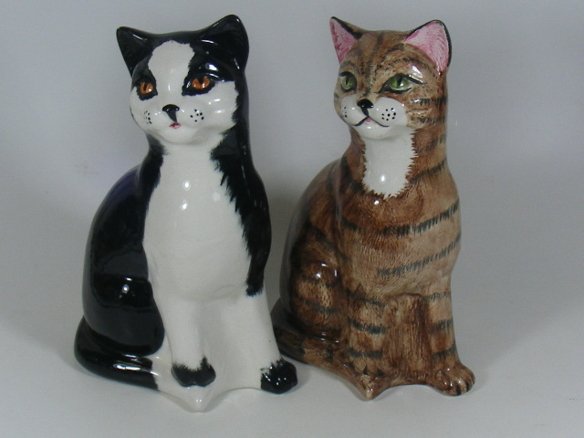 Two Kensington Price Ceramic Fireside Cats