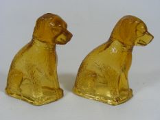 A Pair Of Victorian Glass Dog Moulds