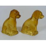 A Pair Of Victorian Glass Dog Moulds