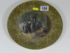 A Victorian Prattware Plate With Oak Leaf Border