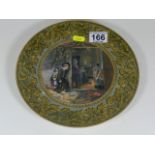 A Victorian Prattware Plate With Oak Leaf Border