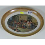 A Victorian Oval Prattware Dish With Scoll Work Bo