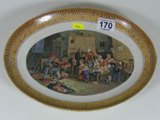 A Victorian Oval Prattware Dish With Scoll Work Bo
