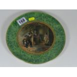 A Victorian Prattware Plate With Malachite Border