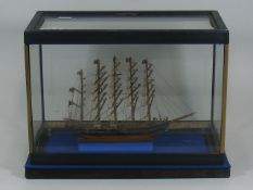 A Good Model Ship In Glass Case