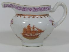 A 19thC. Chinese Porcelain Cream Jug With An Ameri