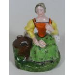 An Antique Porcelain Figurative Pen Stand