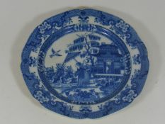 A 19thC. Blue & White Transferware Plate