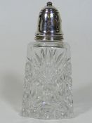 A Silver Topped Glass Sugar Sifter