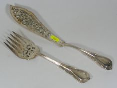 A Silver Plated Fish Serving Set
