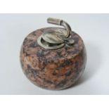 A Scottish Granite Inkwell As A Curling Stone With