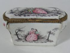 19thC. Enamelled Box Displaying Courting Couple, S