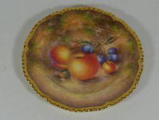 A Signed Hand Painted Royal Worcester Plate