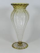 A Good C.1900 Tall Glass Vase With Ribbed Twist De