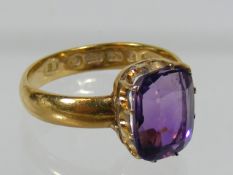 A Ladies 22ct Gold Ring With Amethyst