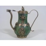 A Chinese Stone & White Metal Teapot