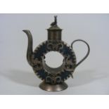 A Chinese Stone & White Metal Teapot