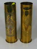 Two Trench Art Shell Casings