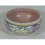 A Large Poole Pottery Bowl With Floral Decor