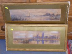 A Pair Of Norfolk Landscape Watercolours by S. J.