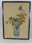 A Framed Painting Of Chinese Vase With Flowers